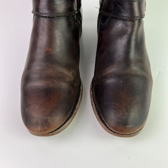 FRYE Women's Melissa Harness Extended Calf Leather Riding Zip Up Knee Boots 8B - Picture 3 of 11